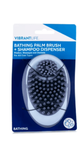 Vibrant Life Bathing Palm Dog Brush + Shampoo Dispenser | Dog Grooming Tool Hand Brush