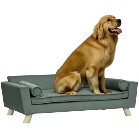 Dog Sofa Bed with Removable Pillows, Foam Pet Sofa Cat Sofa with Removable Washable Cushion, Water-resistant Fabric, for Medium and Large Dogs, G