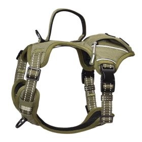 PETMARVEL High-Perfomance Tactical Dog Harness With Poop Bag Holder, No Pull Front Clip & Metal Buckles, Brown S (Option: Army Green-Small)