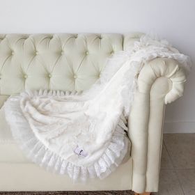 Romantic Dog Blankets (Color: Ivory, size: LG)