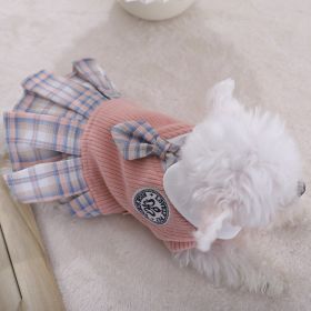 Sweet Bowknot Dog Sweater Dress; Winter Warm Pet Clothes; Costume For Small Medium Large Dog & Cat (Color: Pink, size: Xl)