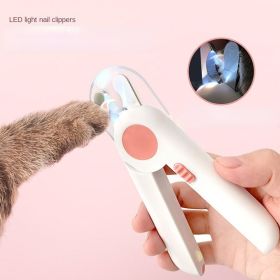 Dogs Nail Clipper Trimmer with LED light Grooming Tools for Pets; Nail clippers (Color: Pink, No: no battery inside)