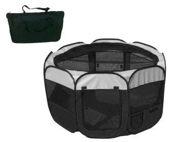 All-Terrain' Lightweight Easy Folding Wire-Framed Collapsible Travel Pet Playpen (size: large)