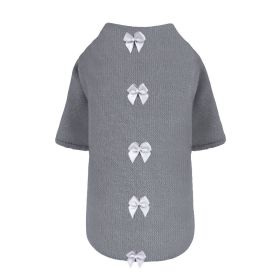 Dainty Bow Sweater (Color: Pewter, size: MD)