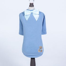 Baby Bear Dog  Tee (Color: Baby Blue, size: LG)