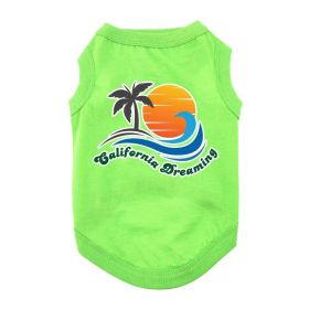 California Dreaming Dog Shirt (Color: Green Flash, size: 3X-Large)