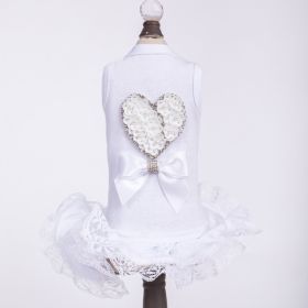 Endless Love Dog Dress (Color: White, size: LG)